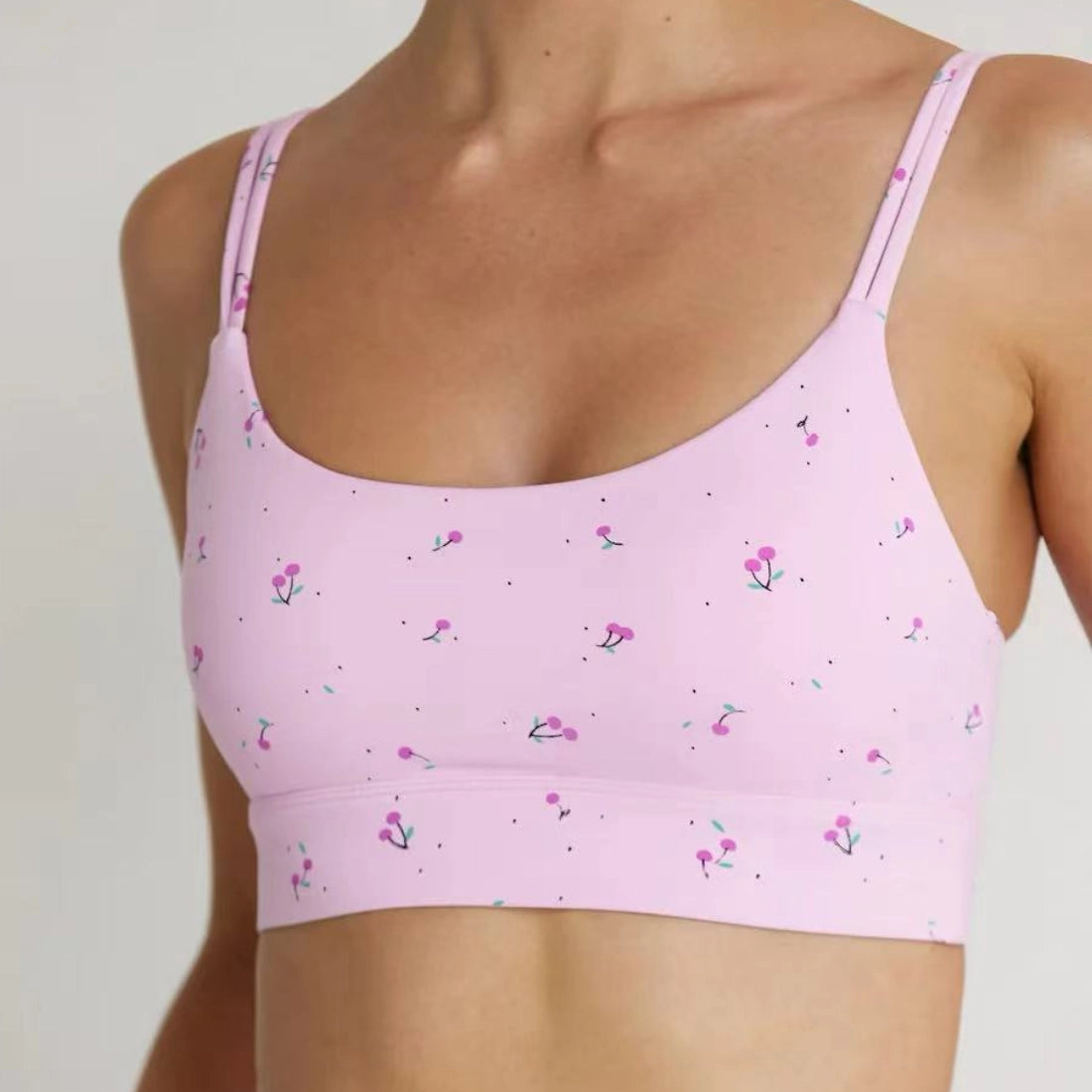 cherry print camisports bra PRE ORDER