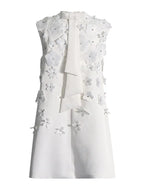 mock neck floral A-line mini dress PRE ORDER