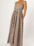 Strapless striped maxi dress PRE ORDER