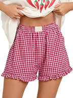 Western Gingham Ruffle Shorts PRE ORDER