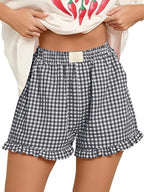 Western Gingham Ruffle Shorts PRE ORDER