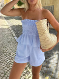 Womens ruffled tube top and shorts set PRE ORDER